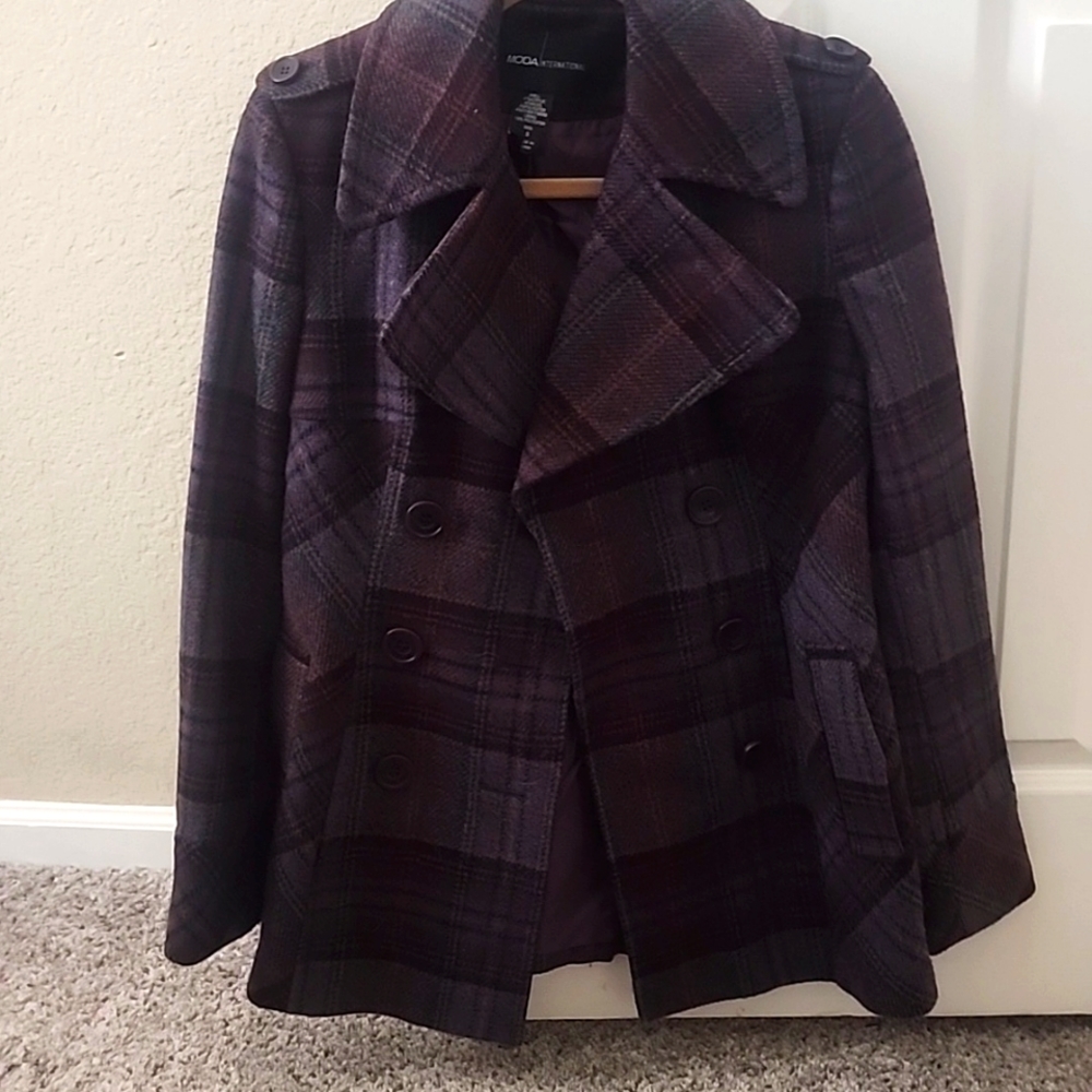 Moda International (V.S.) Multi-Color Double-Breasted Blazer Sz Small